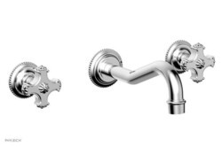 PHYLRICH 162-11 MARVELLE THREE HOLE WALL MOUNT BATHROOM FAUCET WITH CROSS HANDLES