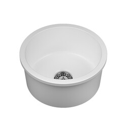 EMPIRE INDUSTRIES YU18RG YORKSHIRE 17 INCH UNDERMOUNT FIRECLAY SQUARE BAR KITCHEN SINK IN WHITE WITH GRID AND STRAINER