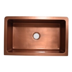 EMPIRE INDUSTRIES VE30 VERSAILLES 30 INCH FARMHOUSE PURE COPPER SINGLE BOWL KITCHEN SINK WITH GRID AND STRAINER