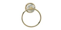 PHYLRICH KMB40 VALENCIA 6 1/8 INCH WHITE MARBLE WALL MOUNT TOWEL RING