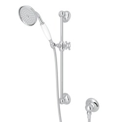 ROHL 1300E SPA SHOWER 3 INCH DIAMETER SINGLE FUNCTION ANTI-CAL HANDSHOWER SET WITH WHITE RESIN HANDLE