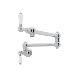 ROHL A1451LP-2 COUNTRY SINGLE HOLE WALL MOUNT SWING ARM POT FILLER WITH PORCELAIN LEVERS
