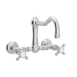 ROHL A1456XM-2 COUNTRY ACQUI WALL MOUNT COLUMN SPOUT BRIDGE SINGLE HOLE KITCHEN FAUCET WITH CROSS HANDLES