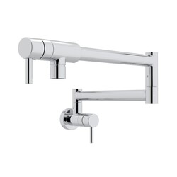 ROHL QL66L-2 MODERN ARCHITECTURAL WALL MOUNT SINGLE HOLE POT FILLER WITH METAL LEVERS