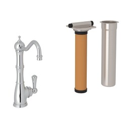 ROHL U.KIT1621L-2 PERRIN & ROWE EDWARDIAN COLUMN SPOUT SINGLE HOLE FILTER FAUCET WITH METAL LEVERS