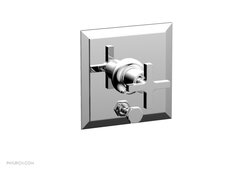 PHYLRICH 4-101 HEX MODERN WALL MOUNT PRESSURE BALANCE SHOWER PLATE WITH DIVERTER AND CROSS HANDLE TRIM