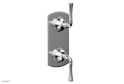 PHYLRICH 4-131 BEADED WALL MOUNT LEVER HANDLE MINI THERMOSTATIC VALVE WITH VOLUME CONTROL OR DIVERTER TRIM
