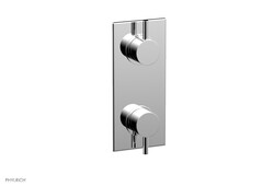 PHYLRICH 4-171 BASIC II WALL MOUNT TWO LEVER HANDLES MINI THERMOSTATIC VALVE WITH VOLUME CONTROL OR DIVERTER TRIM