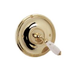 PHYLRICH PB2338BTO VALENCIA PRESSURE BALANCE TUB AND SHOWER PLATE WITH WHITE MARBLE LEVER HANDLE TRIM