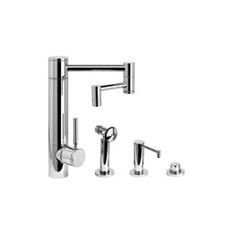 WATERSTONE FAUCETS 3600-12-3 HUNLEY KITCHEN FAUCET WITH 12 INCH ARTICULATED SPOUT - 3 PIECE SUITE