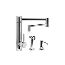 WATERSTONE FAUCETS 3600-18-2 HUNLEY KITCHEN FAUCET WITH 18 INCH ARTICULATED SPOUT - 2 PIECE SUITE