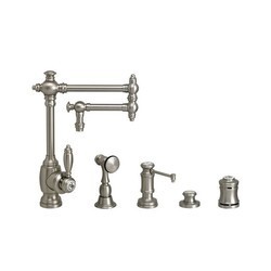 WATERSTONE FAUCETS 4100-12-4 TOWSON KITCHEN FAUCET WITH 12 INCH ARTICULATED SPOUT - 4 PIECE SUITE