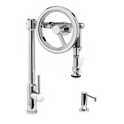WATERSTONE FAUCETS 5130-2 ENDEAVOR WHEEL PULL-DOWN FAUCET - LEVER SPRAYER - 2 PIECE SUITE