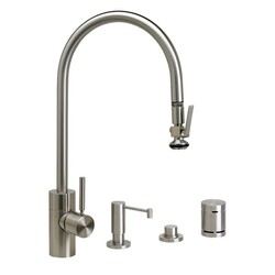 WATERSTONE FAUCETS 5700-4 CONTEMPORARY EXTENDED REACH PLP PULL-DOWN FAUCET - 4 PIECE SUITE