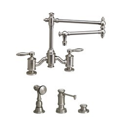 WATERSTONE FAUCETS 6100-18-3 TOWSON BRIDGE FAUCET WITH 18 INCH ARTICULATED SPOUT - 3 PIECE SUITE