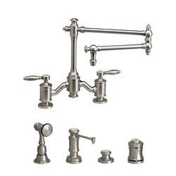 WATERSTONE FAUCETS 6100-18-4 TOWSON BRIDGE FAUCET WITH 18 INCH ARTICULATED SPOUT - 4 PIECE SUITE