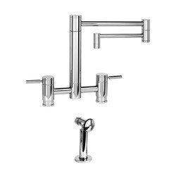 WATERSTONE FAUCETS 7600-18-1 HUNLEY BRIDGE FAUCET WITH 18 INCH ARTICULATED SPOUT WITH SIDE SPRAY