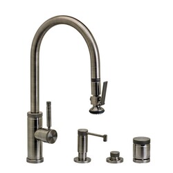 WATERSTONE FAUCETS 9800-4 INDUSTRIAL PLP PULL-DOWN FAUCET - 4 PIECE SUITE