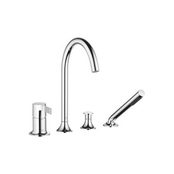 DORNBRACHT 27632809 VAIA FOUR HOLES DECK MOUNT TUB FILLER WITH HAND SHOWER AND BLADE HANDLE