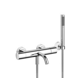 DORNBRACHT 34234979 META THREE HOLES WALL MOUNT THERMOSTATIC TUB FILLER WITH HAND SHOWER AND KNOB HANDLES