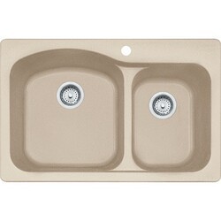 FRANKE DIG62F91-CHA GRAVITY 33 INCH DUAL MOUNT DOUBLE BOWL GRANITE KITCHEN SINK IN CHAMPAGNE