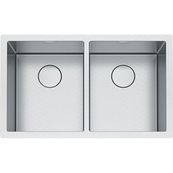 FRANKE PS2X120-14-14 PROFESSIONAL 2.0 SERIES 31-1/2 INCH UNDERMOUNT DOUBLE BOWL STAINLESS STEEL SINK, 16-GAUGE