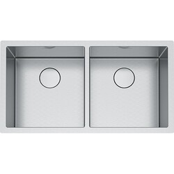 FRANKE PS2X120-16-16 PROFESSIONAL 2.0 SERIES 35-1/2 INCH UNDERMOUNT DOUBLE BOWL STAINLESS STEEL SINK, 16-GAUGE