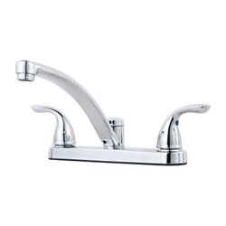 PFISTER G135-7000 PFIRST SERIES 5 7/8 INCH TWO LEVER HANDLES DECK MOUNT KITCHEN FAUCET - POLISHED CHROME