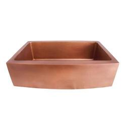 BARCLAY FSCSB3128-SAC EMELINA 33 INCH SINGLE BOWL APRON FRONT FARMER KITCHEN SINK - SMOOTH ANTIQUE COPPER