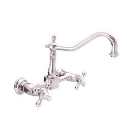 BARCLAY KF104 KATE 9 1/4 INCH TWO HOLES WALL MOUNT KITCHEN FAUCET WITH CROSS HANDLES