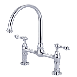 BARCLAY KFB510-ML HARDING 15 INCH TWO HOLES DECK MOUNT BRIDGE KITCHEN FAUCET WITH LEVER HANDLES