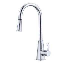 BARCLAY KFS406 CHRISTABEL 18 3/4 INCH SINGLE HOLE DECK MOUNT KITCHEN FAUCET WITH PULL-DOWN SPRAY AND LEVER HANDLE