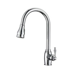 BARCLAY KFS408-L1 BAY 16 5/8 INCH SINGLE HOLE DECK MOUNT KITCHEN FAUCET WITH PULL-DOWN SPRAY AND 3 INCH LEVER HANDLE