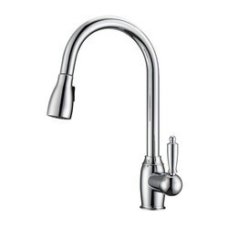 BARCLAY KFS409-L2 BISTRO 16 5/8 INCH SINGLE HOLE DECK MOUNT KITCHEN FAUCET WITH PULL-DOWN SPRAY AND 4 INCH LEVER HANDLE
