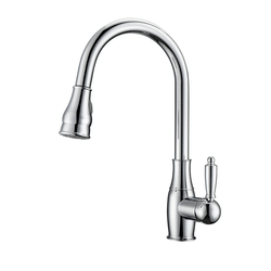 BARCLAY KFS410-L2 CARYL 16 1/2 INCH SINGLE HOLE DECK MOUNT KITCHEN FAUCET WITH PULL-DOWN SPRAY AND 4 INCH LEVER HANDLE