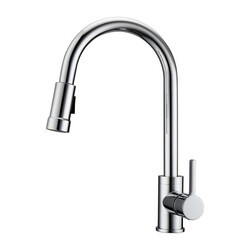 BARCLAY KFS414-L1 FIRTH 4 3/4 INCH SINGLE HOLE DECK MOUNT KITCHEN FAUCET WITH PULL-DOWN SPRAY AND LEVER HANDLE