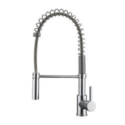 BARCLAY KFS417-L2 NIKITA 18 1/2 INCH SINGLE HOLE DECK MOUNT SPRING KITCHEN FAUCET WITH PULL-DOWN SPRAY AND LEVER HANDLE