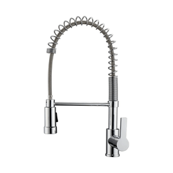 BARCLAY KFS418-L2 NUEVA 18 1/2 INCH SINGLE HOLE DECK MOUNT SPRING KITCHEN FAUCET WITH PULL-DOWN SPRAY AND LEVER HANDLE