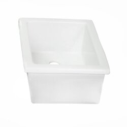 BARCLAY LS360 14 1/8 INCH SINGLE BOWL UNDERMOUNT OR DROP-IN UTILITY SINK - WHITE