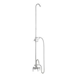 BARCLAY 4023-PL WALL MOUNT LEVER HANDLES CAST IRON TUB FILLER WITH HANDHELD SHOWER AND DIVERTER