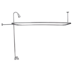 BARCLAY 4190-54 54 INCH WALL MOUNT BLADE HANDLES TUB FILLER WITH SHOWERHEAD AND RECTANGULAR SHOWER UNIT