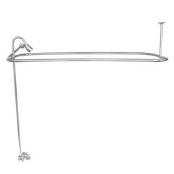 BARCLAY 4192-48 48 INCH WALL MOUNT BLADE HANDLES TUB FILLER WITH SHOWERHEAD, RECTANGULAR SHOWER UNIT AND SIDE WALL SUPPORT