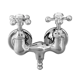 BARCLAY 4050-MC 4 3/4 INCH TWO HOLES WALL MOUNT CLAWFOOT TUB FILLER WITH CROSS HANDLES
