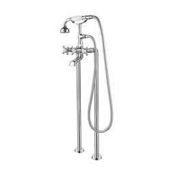 BARCLAY 4607-MC 41 1/8 INCH TWO HOLES FREESTANDING TUB FILLER WITH HAND SHOWER AND DIVERTER
