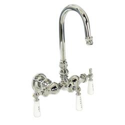 BARCLAY 4001-PL-CP 12 INCH TWO HOLES WALL MOUNT CLAWFOOT TUB FILLER WITH DIVERTER AND LEVER HANDLES
