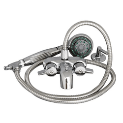 BARCLAY 4205-CP 3 INCH TWO HOLES WALL MOUNT CLAWFOOT TUB FILLER WITH MULTI FUNCTION HAND SHOWER