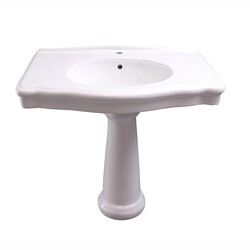 BARCLAY 3-300WH ANDERS 34 3/8 INCH SINGLE BASIN PEDESTAL BATHROOM SINK - WHITE