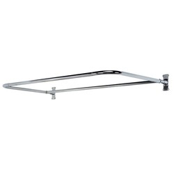 BARCLAY 4145-48 48 x 26 INCH D-SHAPED SHOWER ROD WITH RECTANGULAR FLANGES