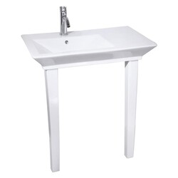 BARCLAY 96WH OPULENCE 31 1/2 INCH SINGLE BASIN SMALL CONSOLE RECTANGLE BATHROOM SINK - WHITE