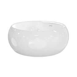 BARCLAY ATRNDN61IG YARBOROUGH 61 INCH ACRYLIC FREESTANDING ROUND SOAKER BATHTUB WITH INTEGRAL DRAIN AND OVERFLOW - WHITE